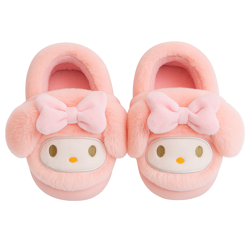 Pantoufles en peluche lapin