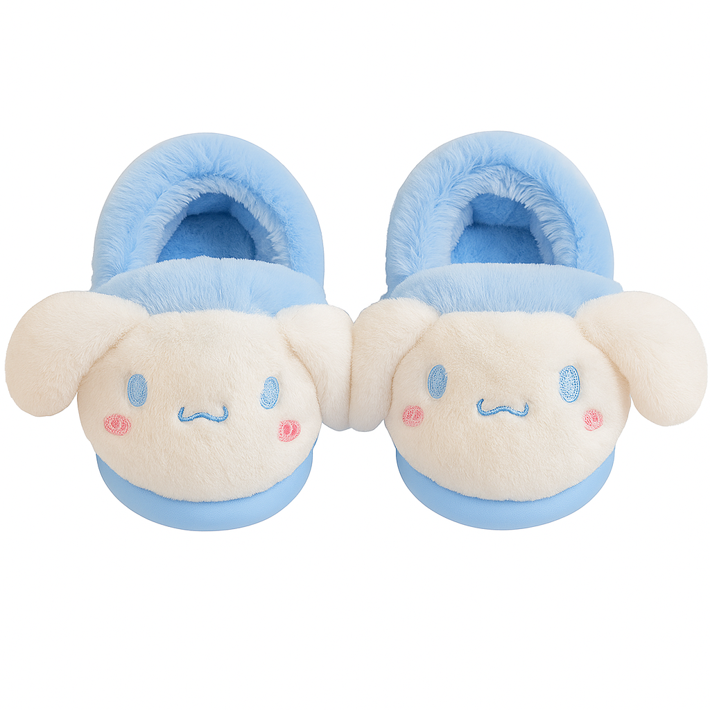 Pantoufles en peluche Lapin Bleu