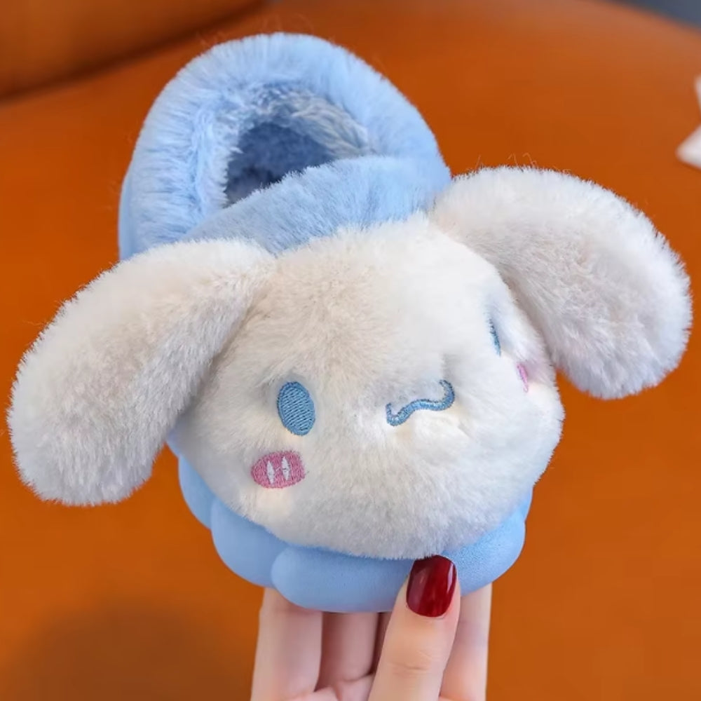 Pantoufles en peluche Lapin Bleu