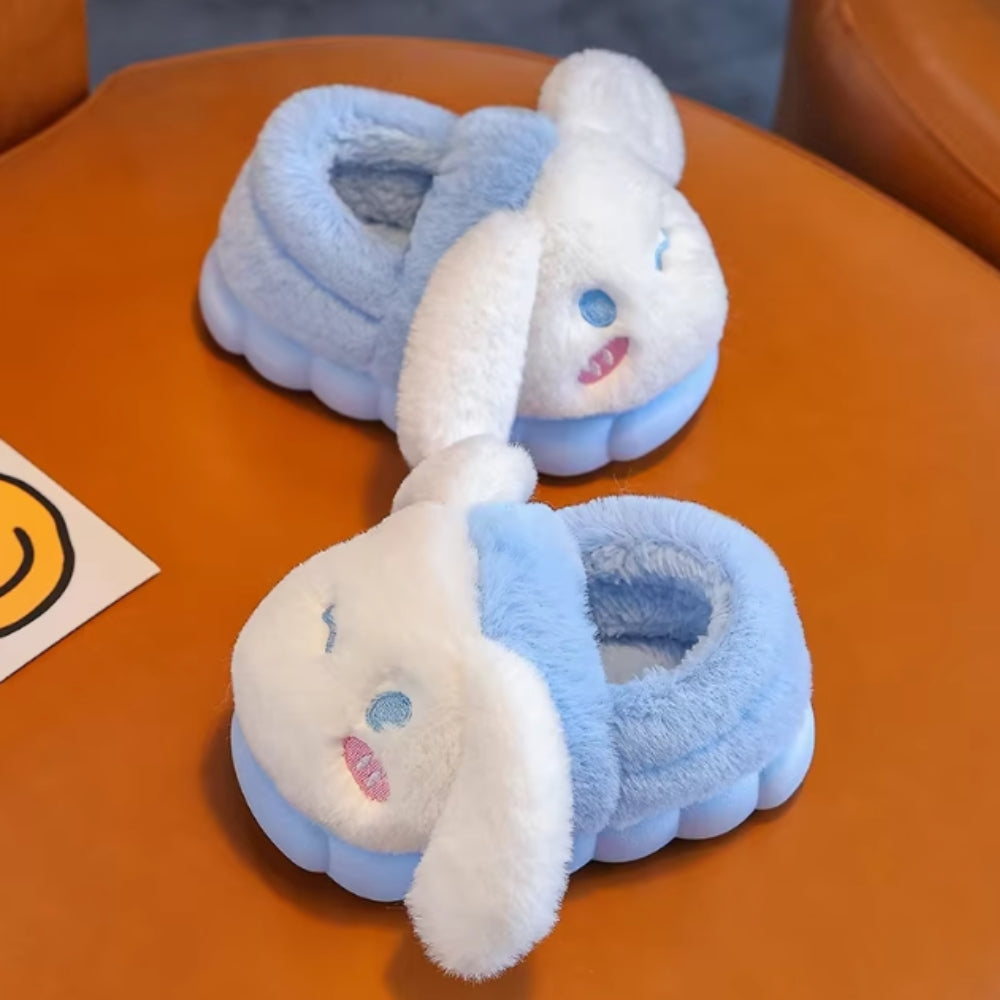 Pantoufles en peluche Lapin Bleu