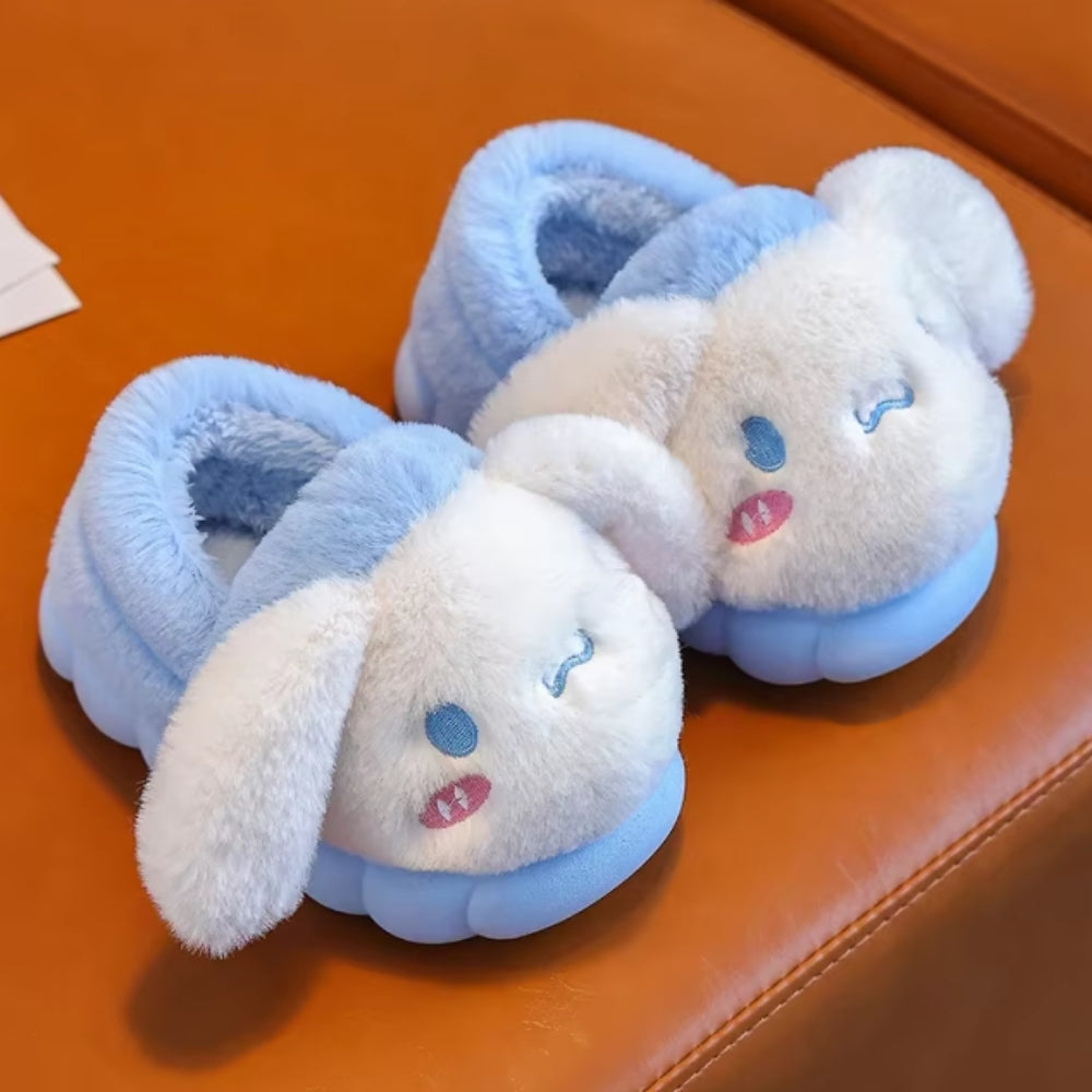 Pantoufles en peluche Lapin Bleu