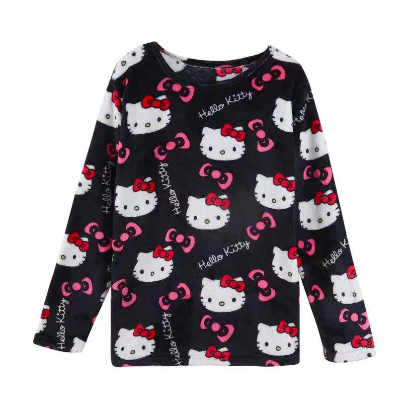 Haut de pyjama Hello Kitty noir et rose